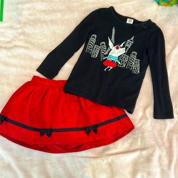 Gymboree Olivia line set.  Long sleeved shirt and skirt.  Girls size 5 - Picture 1 of 5